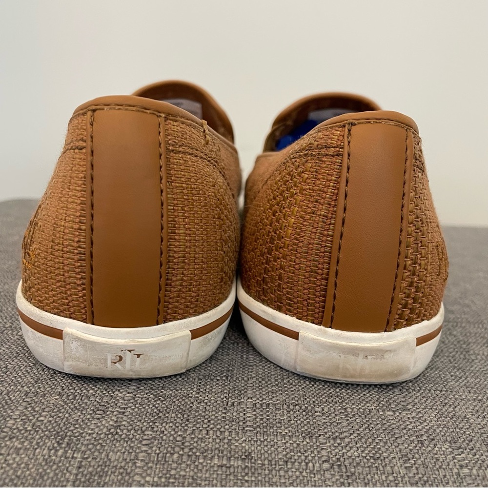 RALPH LAUREN Janis Woven Slip On Loafer Flat Sneakers - Tan Size 10 - Picture 10 of 13